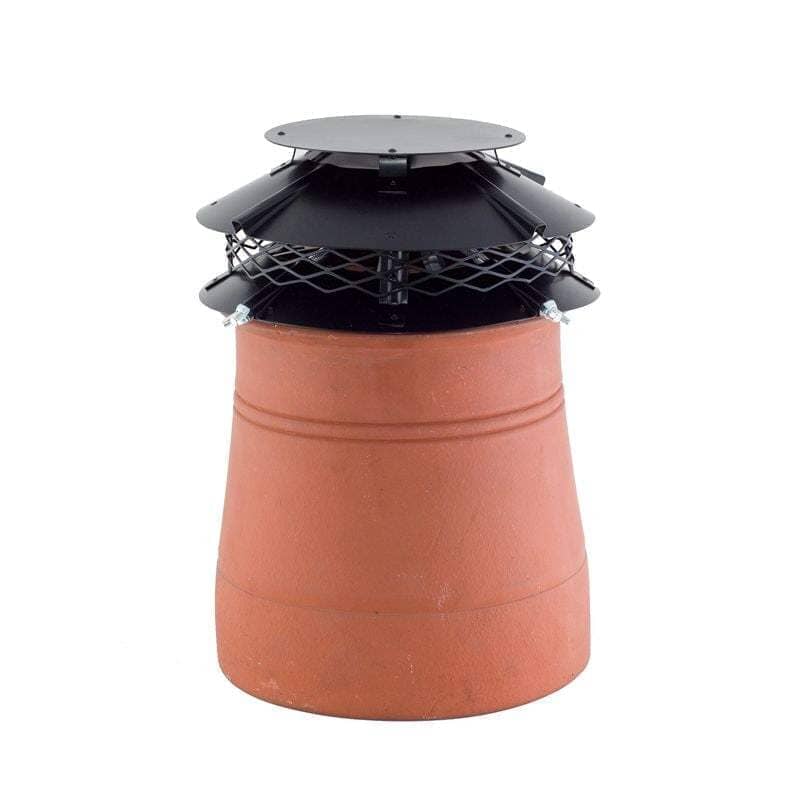 Ultimate Round Flue Outlet Aluminium Painted Finish Chimney Cowl - Hook Fix Included