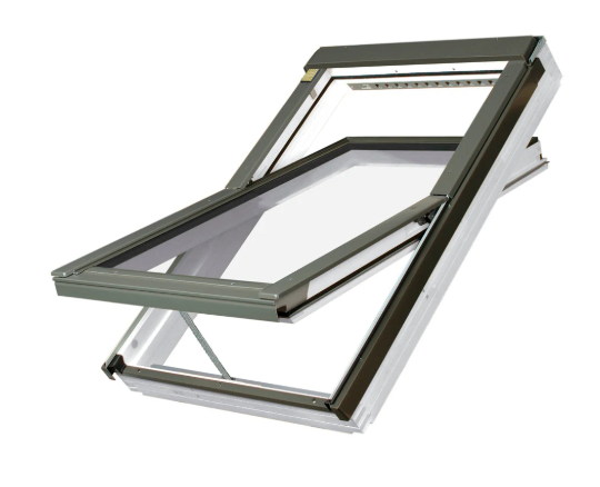 FAKRO Electrically Operated Centre Pivot White Painted Pitched Roof Window