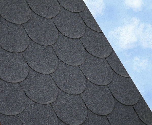 Roofing Supplies Scalloped Bitumen Shingles - Black (2.4m2)